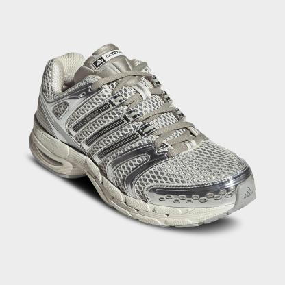 Women's adidas Adistar Control 5 Pony Print Casual Shoes - Part 2 - Off White/Silver Metallic/Sesame - Both shoes facing left
