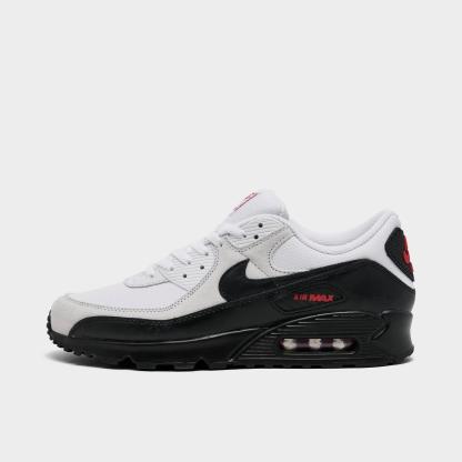 Men's Nike Air Max 90 Casual Shoes - White/Black/University Red