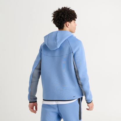 Men's Nike Tech Fleece Windrunner Full-Zip Hoodie - Work Blue/Cool Grey/Black