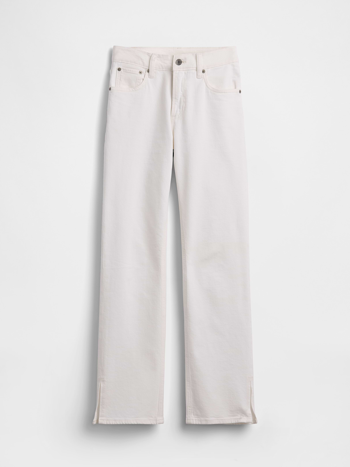 Mid Rise Relaxed Straight Jeans - Fresh white