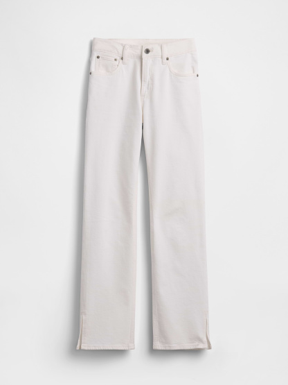 Mid Rise Relaxed Straight Jeans - Fresh white