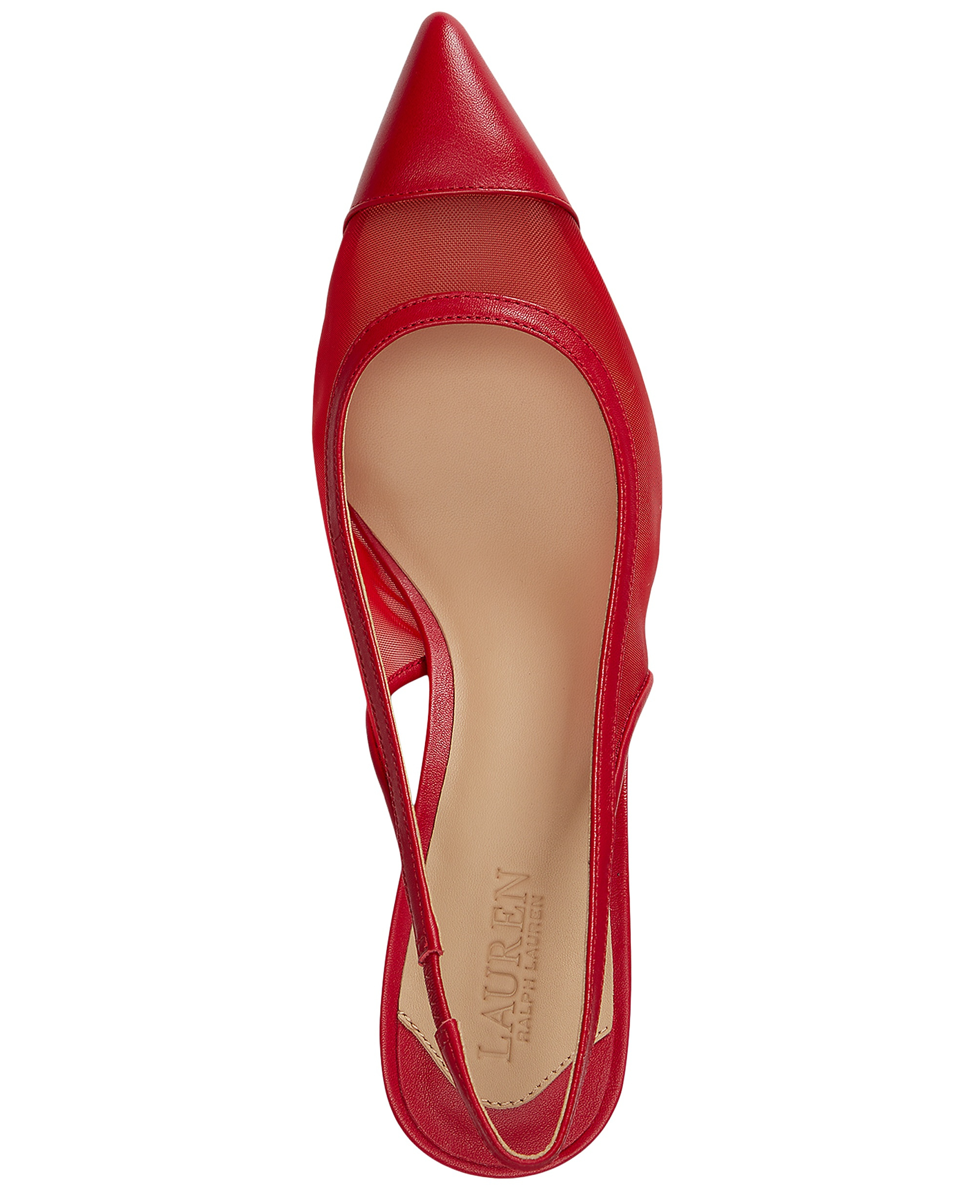Lauren Ralph Lauren Women's Lolah Mesh and Nappa Slingback Pumps - Festive Red