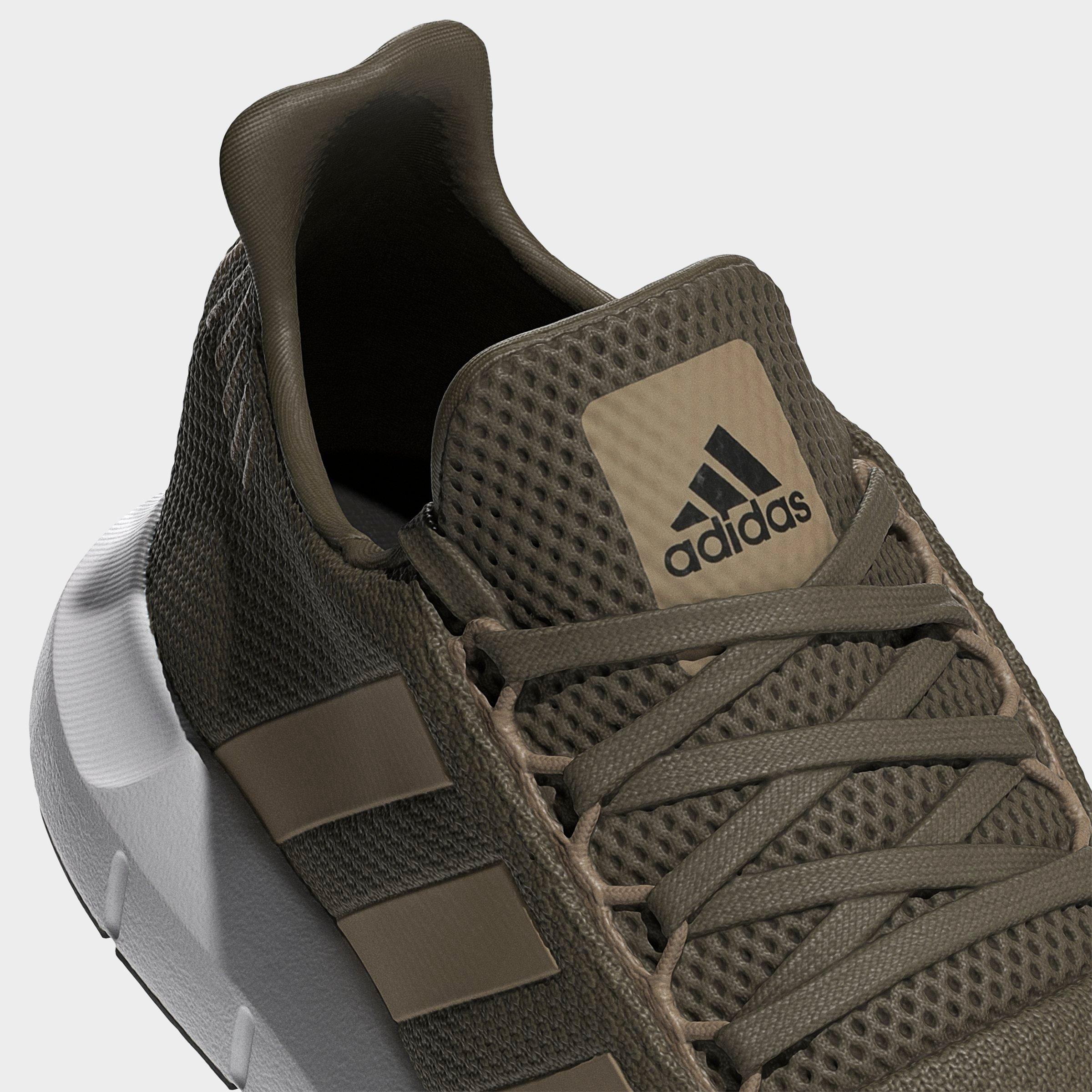 Men's adidas Originals Swift Run 1.0 Casual Shoes - Olive Strata/Blanch Cargo/White - Detail shot