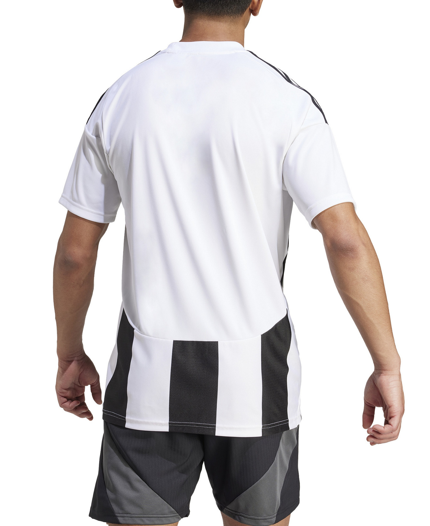 adidas Men's Stripe Logo Jersey T-Shirt - White / Black