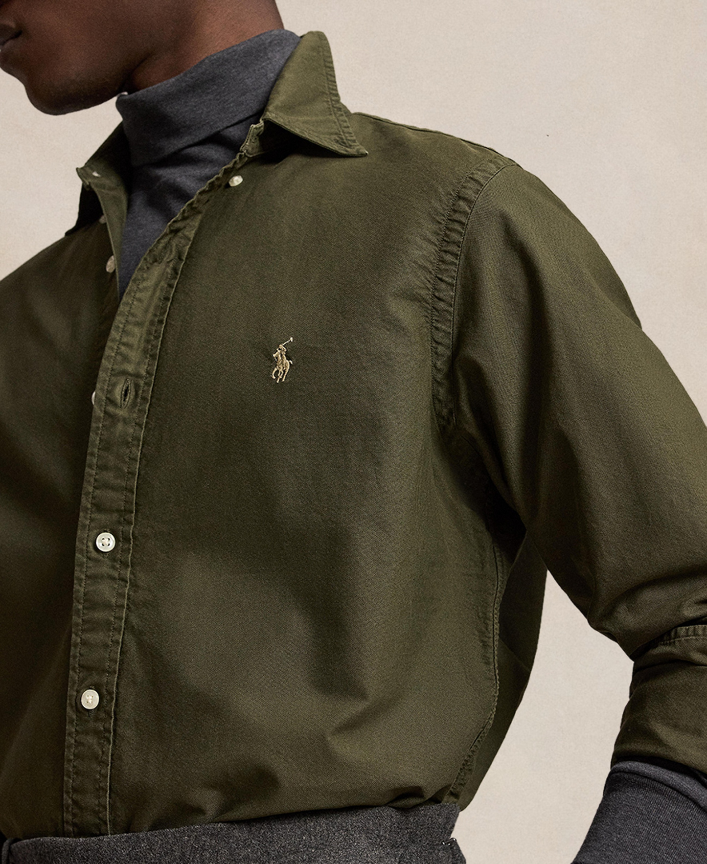 Polo Ralph Lauren Men's Garment-Dyed Oxford Shirt - Company Olive