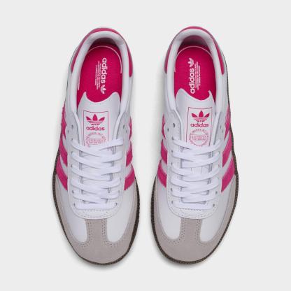 Little Kids' adidas Originals Samba OG Casual Shoes - Footwear White/Real Magenta - view 5