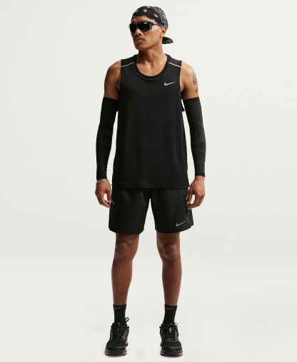 Nike Men's Miler Dri-Fit Running Tank Top - Black/Reflective Silver