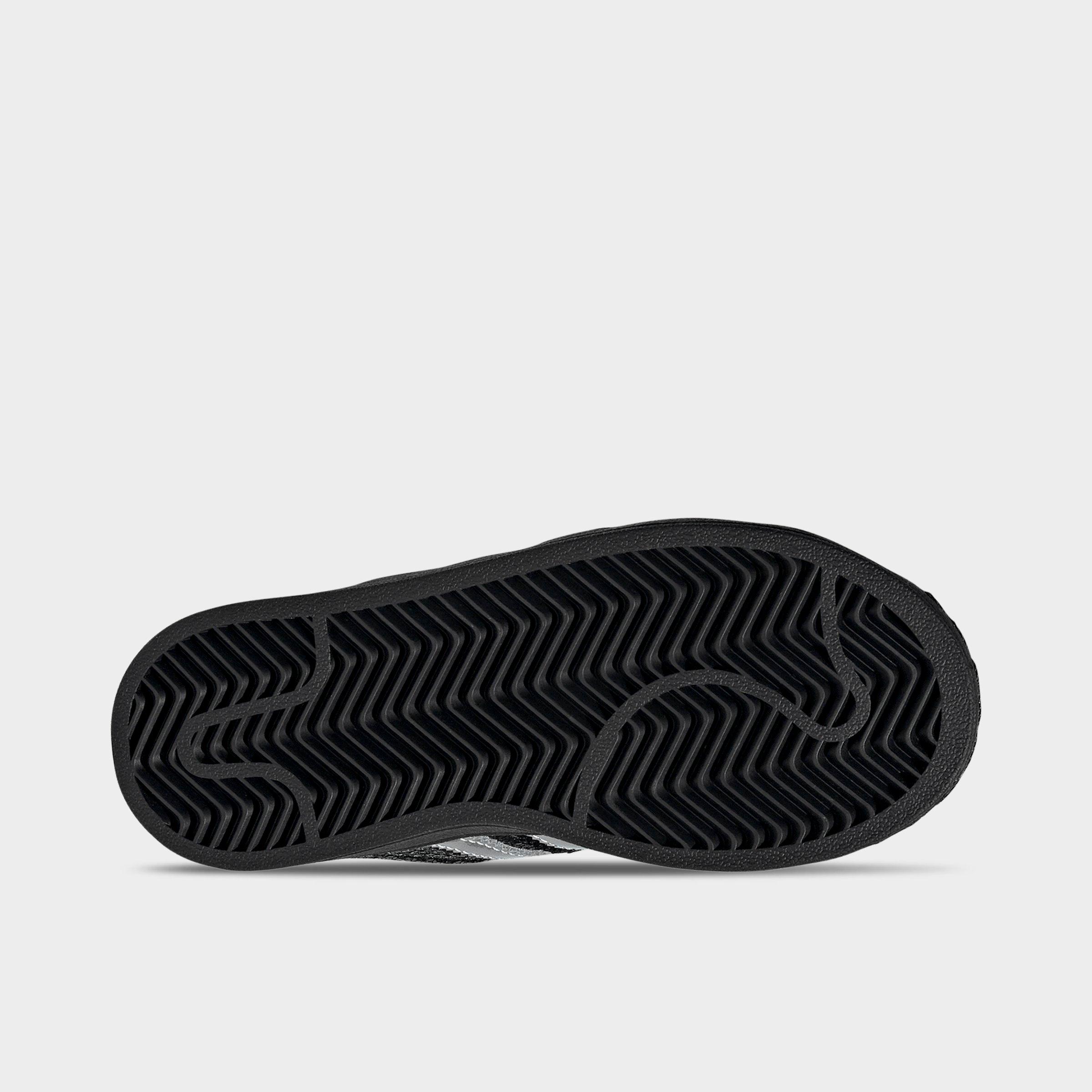 Little Kids' adidas Originals Superstar II Casual Shoes - Core Black/Silver Metallic/Cloud White - Bottom view