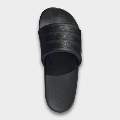 Women's adidas Adilette Comfort 2.0 Slide Sandals - Core Black/Core Black/Carbon - Top view