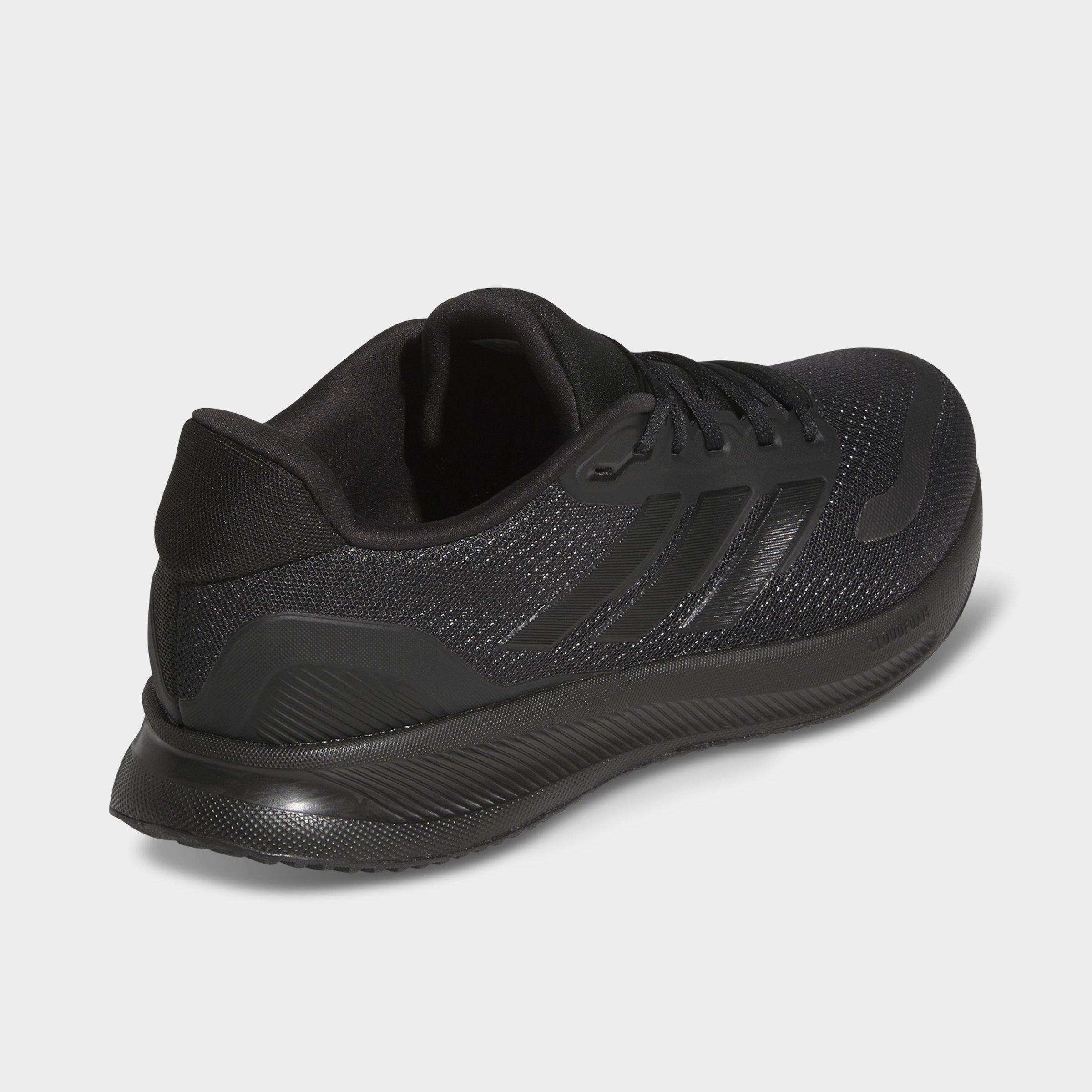 Men's adidas Runfalcon 5 Running Shoes (Wide Width) - Black/Black/White - Back view