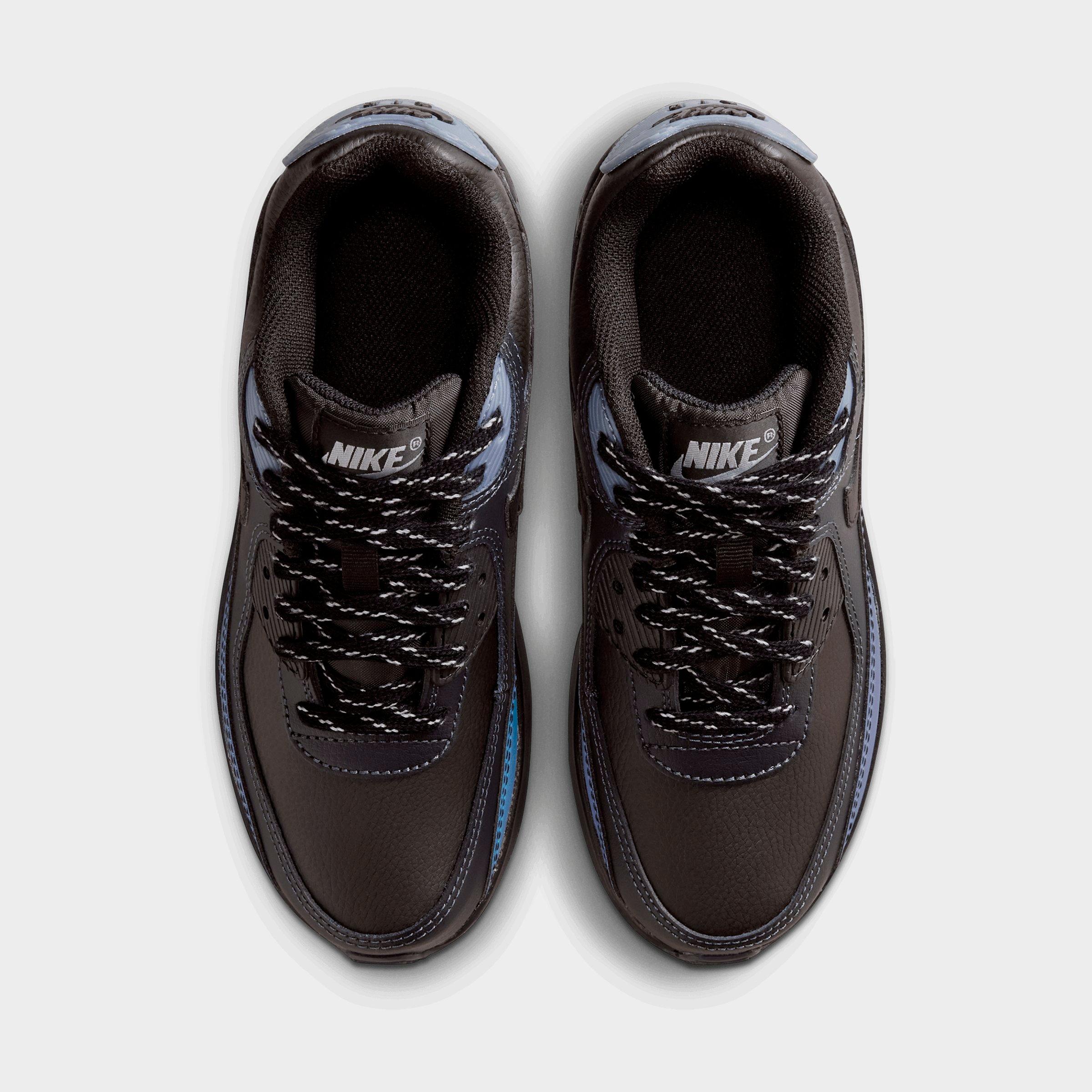 Big Kids' Nithtke Air Max 90 Casual Shoes - Black/Dark Smoke Grey/Light Carbon/Black - Top view