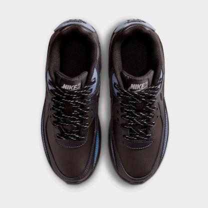 Big Kids' Nithtke Air Max 90 Casual Shoes - Black/Dark Smoke Grey/Light Carbon/Black - Top view