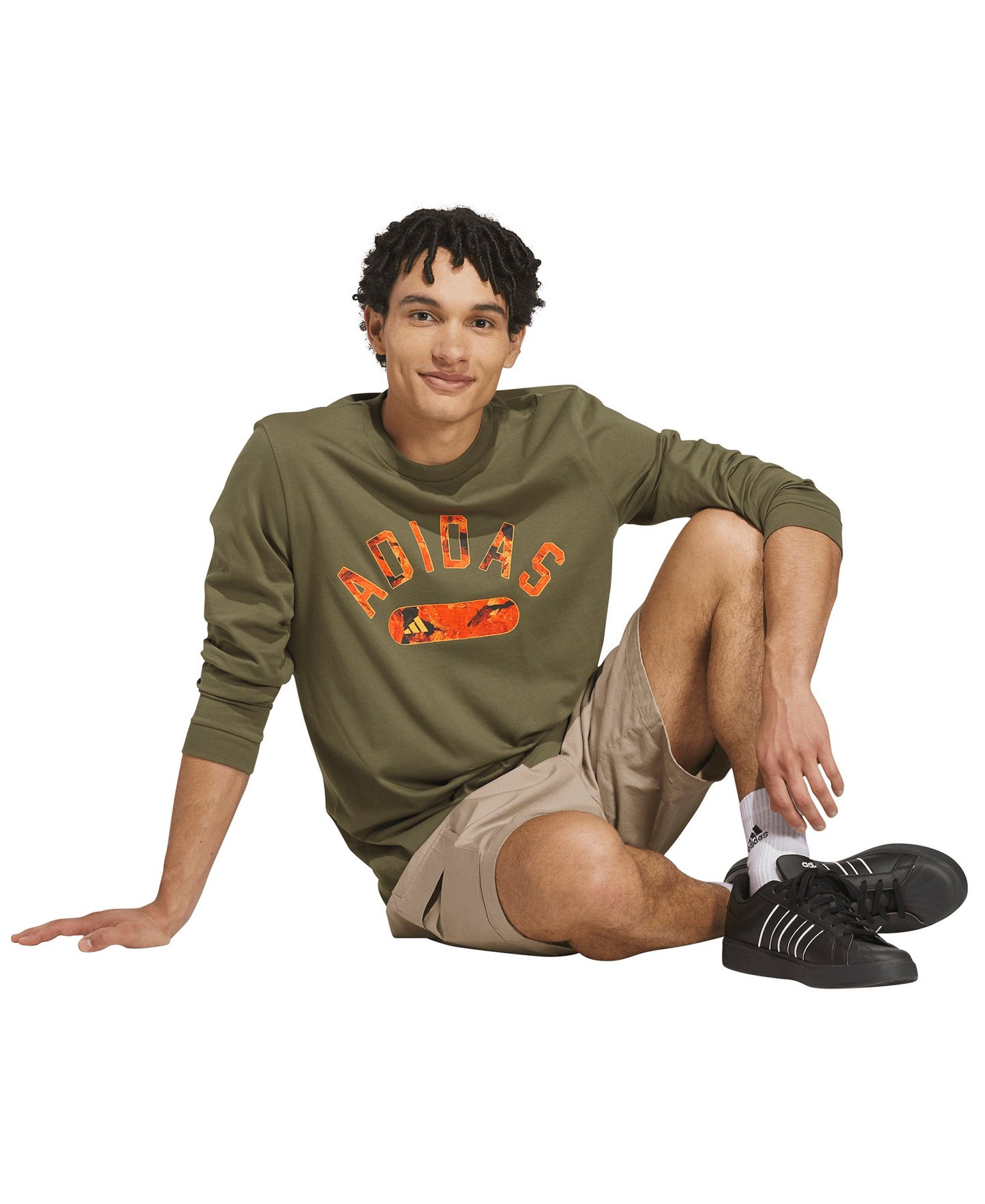 adidas Men's Rock Camo Graphic Crewneck T-Shirt - Olive Strata