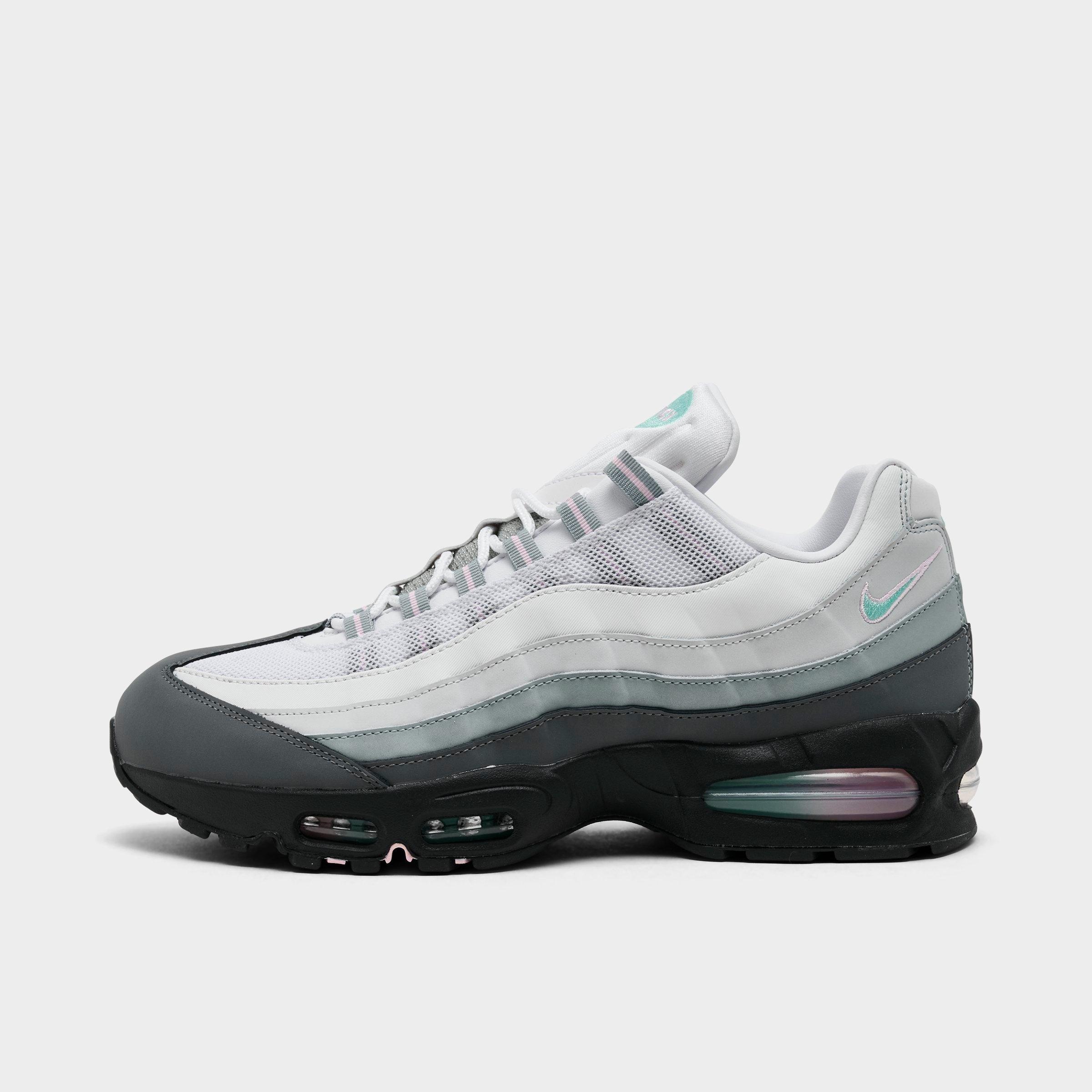 Men's Nithtke Air Max 95 Big Bubble Scorpion Casual Shoes - Part 3 - Anthracite/Pink Foam/Hyper Turquoise/White/Smoke Grey/Light Pumice - Left shoe facing left. Outside of the shoe.