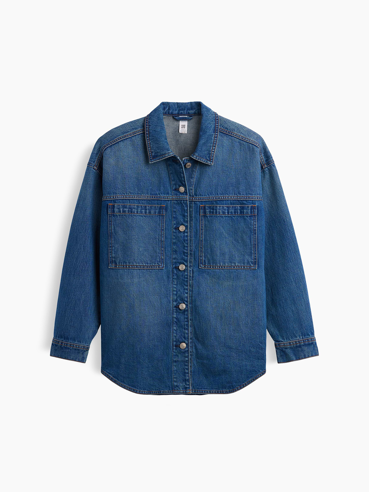 Denim Oversized Shirt Jacket - Medium wash