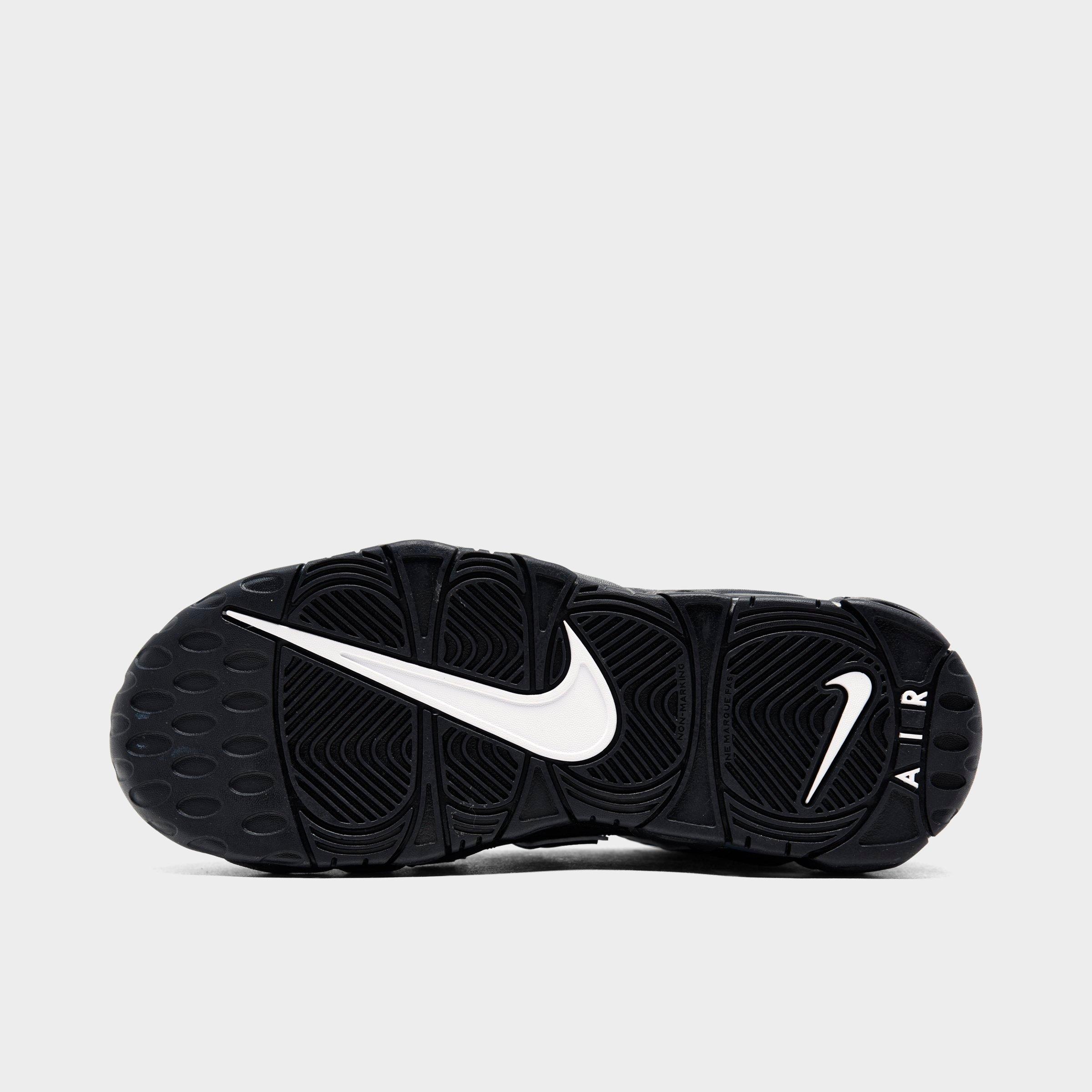 Little Kids' Nithtke Air More Uptempo Casual Shoes - Black/White - Bottom view