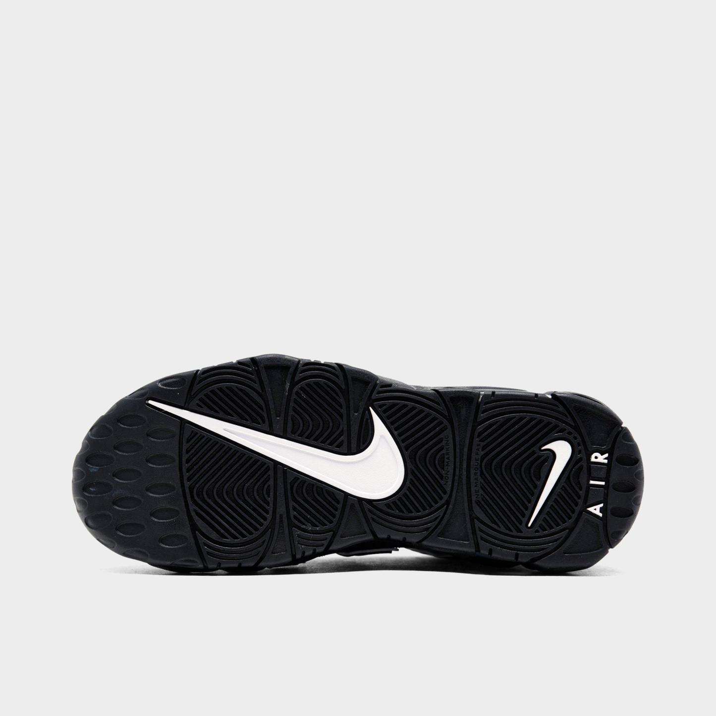 Little Kids' Nithtke Air More Uptempo Casual Shoes - Black/White - Bottom view