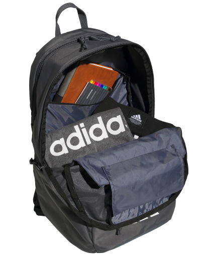 adidas Men's Multiple Zippered Pockets Backpack Messenger - Team Dark Gray