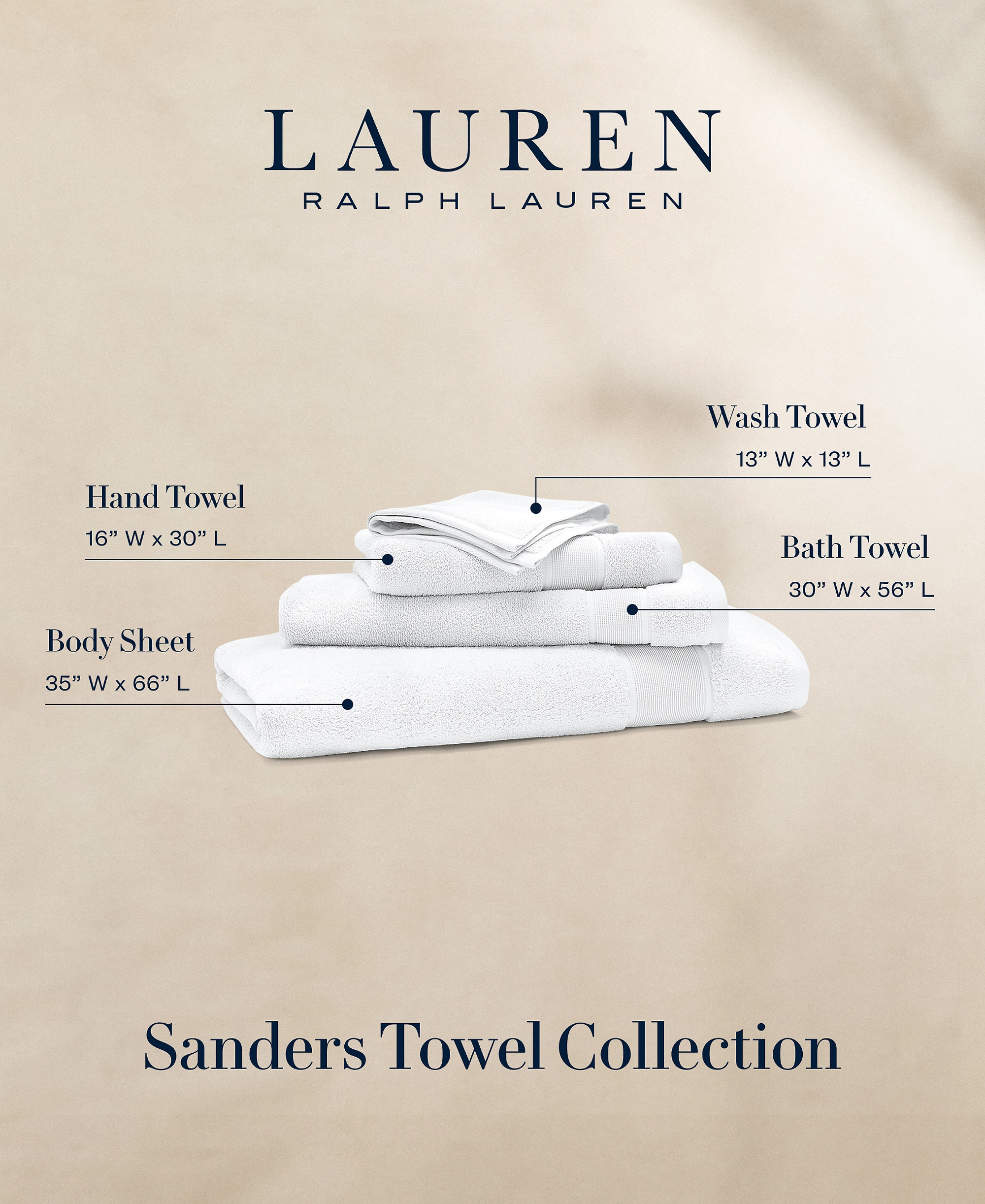 Lauren Ralph Lauren Sanders Solid Antimicrobial Cotton Bath Towel, 30" x 56" - White