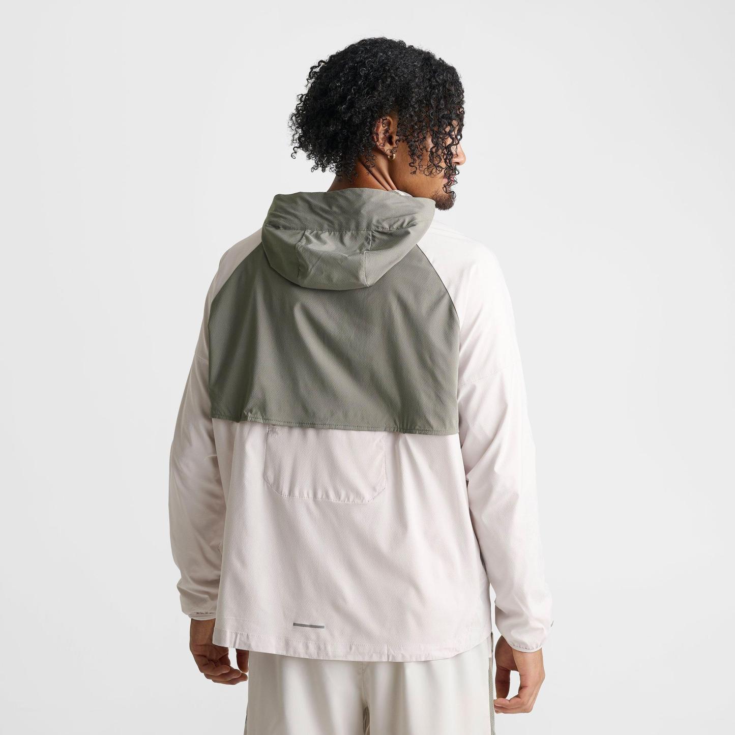 Men's Nithtke Impossibly Light Windrunner Running Jacket - Light Bone/Dark Stucco/Light Bone