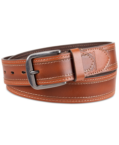 Levi's Men's Stitched Leather Belt - Tan