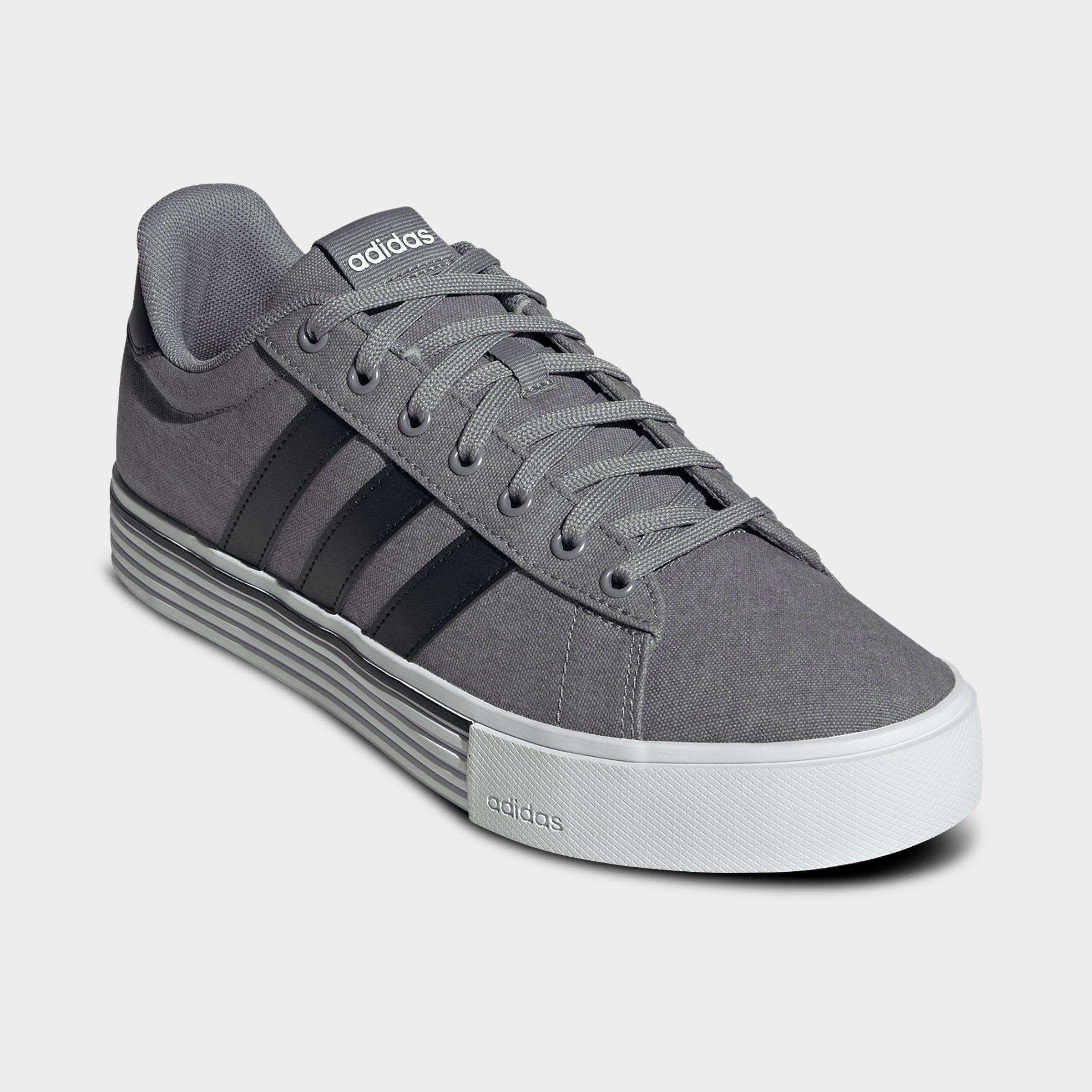Men's adidas Daily 4.0 Casual Shoes (Big Kids' Sizes Available) - Part 1 - Grey/Black/White - Both shoes facing left