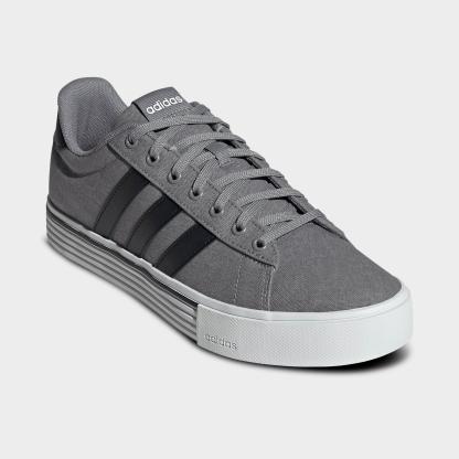Men's adidas Daily 4.0 Casual Shoes (Big Kids' Sizes Available) - Part 1 - Grey/Black/White - Both shoes facing left
