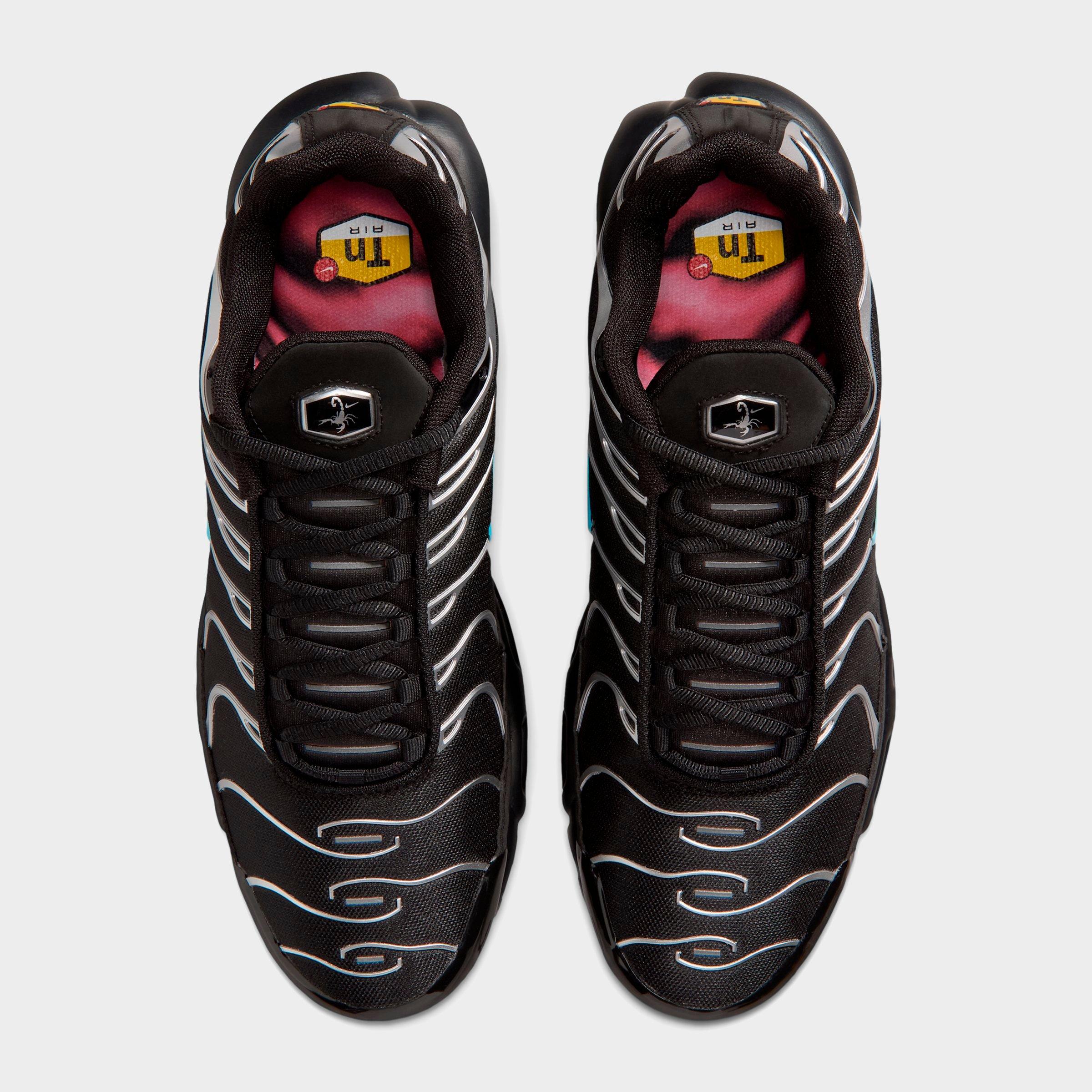 Men's Nithtke Air Max Plus Casual Shoes - Black/Chrome/Gamma Blue - Top view