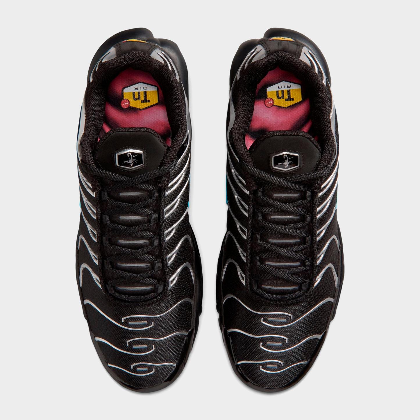 Men's Nithtke Air Max Plus Casual Shoes - Black/Chrome/Gamma Blue - Top view