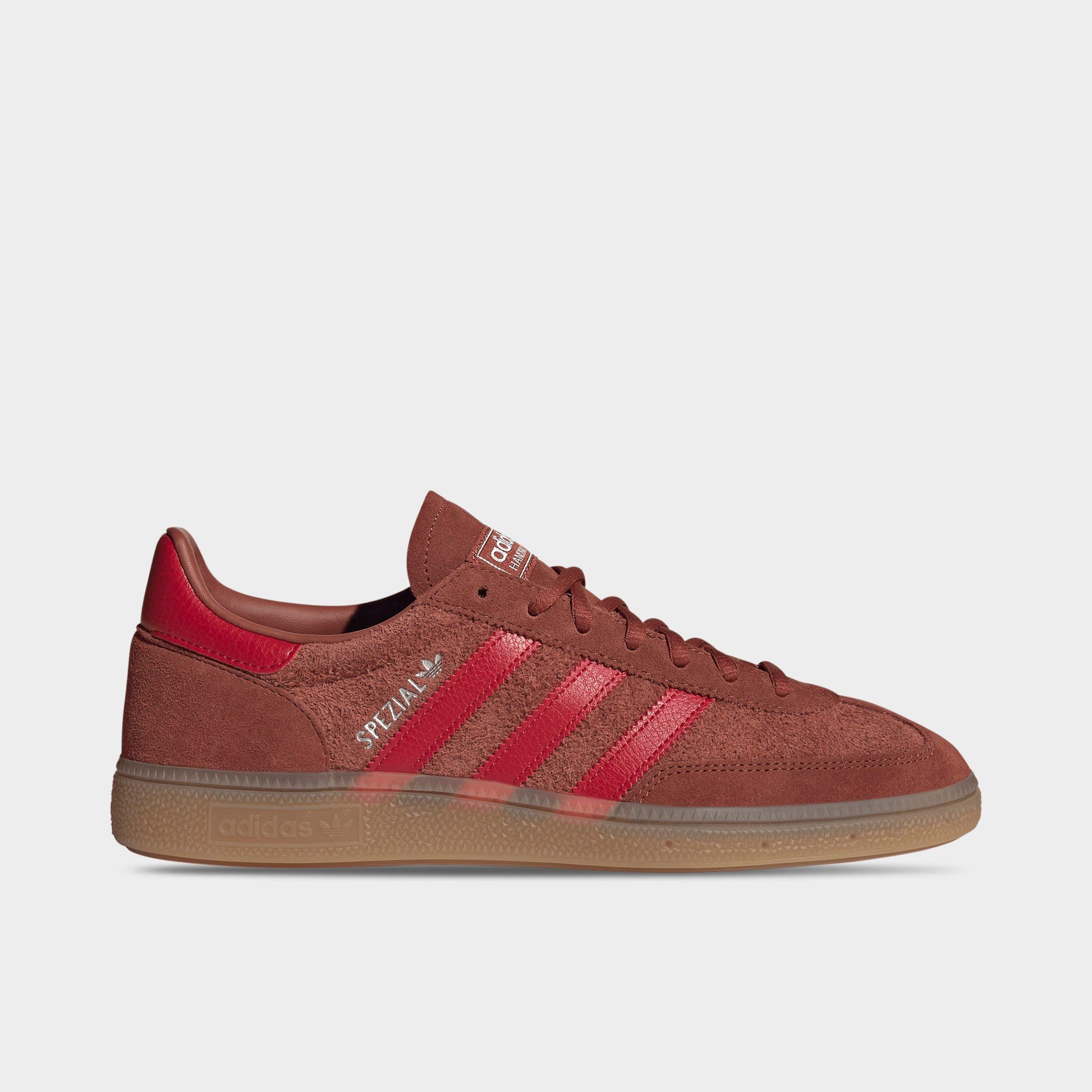 Men's adidas Originals Handball Spezial Casual Shoes - Part 1 - Burnt Sienna/Equipment Red/Gum - Left shoe facing left. Outside of the shoe.