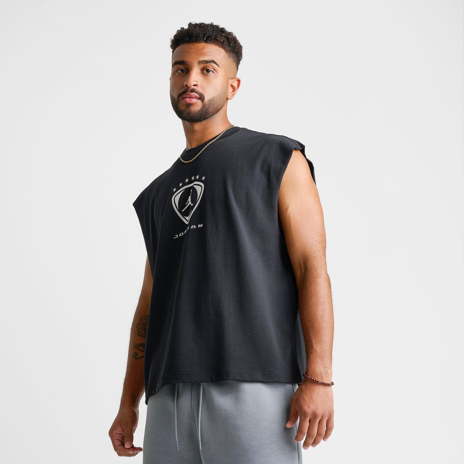 Men's Jordan Brooklyn Sleeveless Top - Black/Metallic Silver