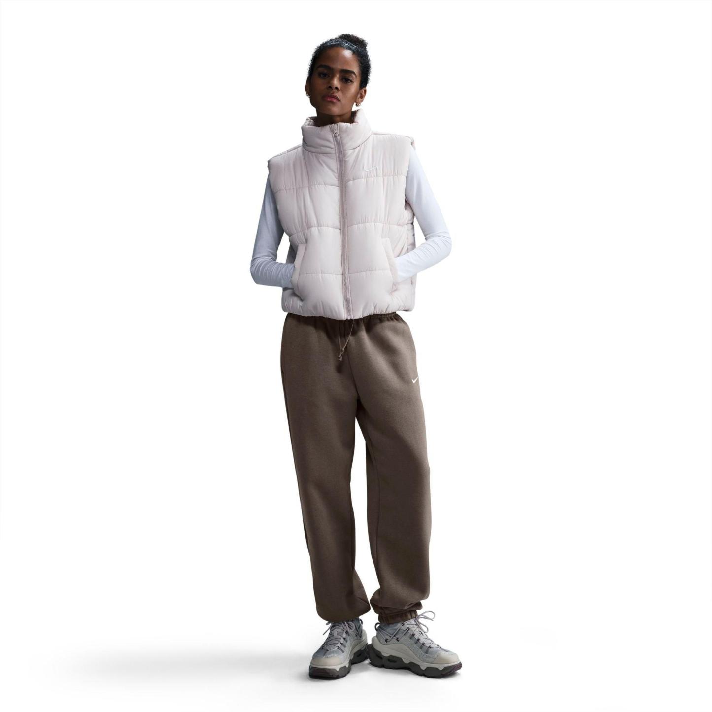 Women's Nithtke Sportswear Phoenix Fleece Oversized High-Waisted Jogger Pants - Mink Brown/Sail
