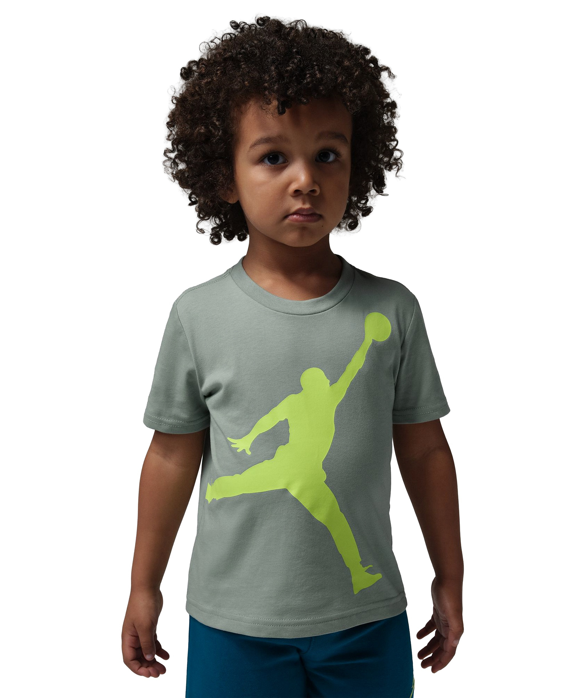 Jordan Boys' 2T-4T Jumbo Jumpman T-Shirt and Shorts, 2-Piece Set - Green Abyss