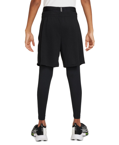 Nike Big Boys Pro Dri-FIT Stretch Performance Leggings - Black/black/white