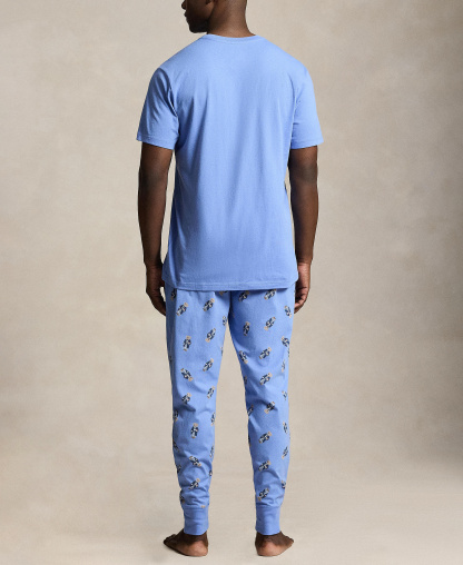 Polo Ralph Lauren Men's Short-Sleeve T-Shirt and Jogger Pants, 2-Piece Set - Harbor Island Blue/ Morning Robe Bear