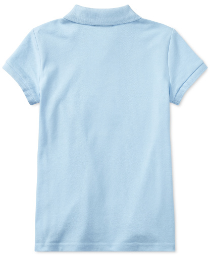 Polo Ralph Lauren Girls' 7-16 Stretch Cotton Mesh Polo Shirt - Office Blue