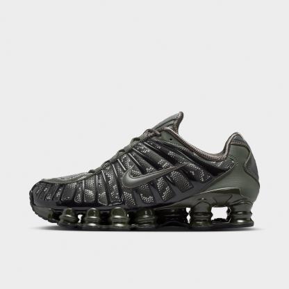 Men's Nithtke Shox TL Casual Shoes - Part 2 - Newsprint/Black/Newsprint - Left shoe facing left. Outside of the shoe.
