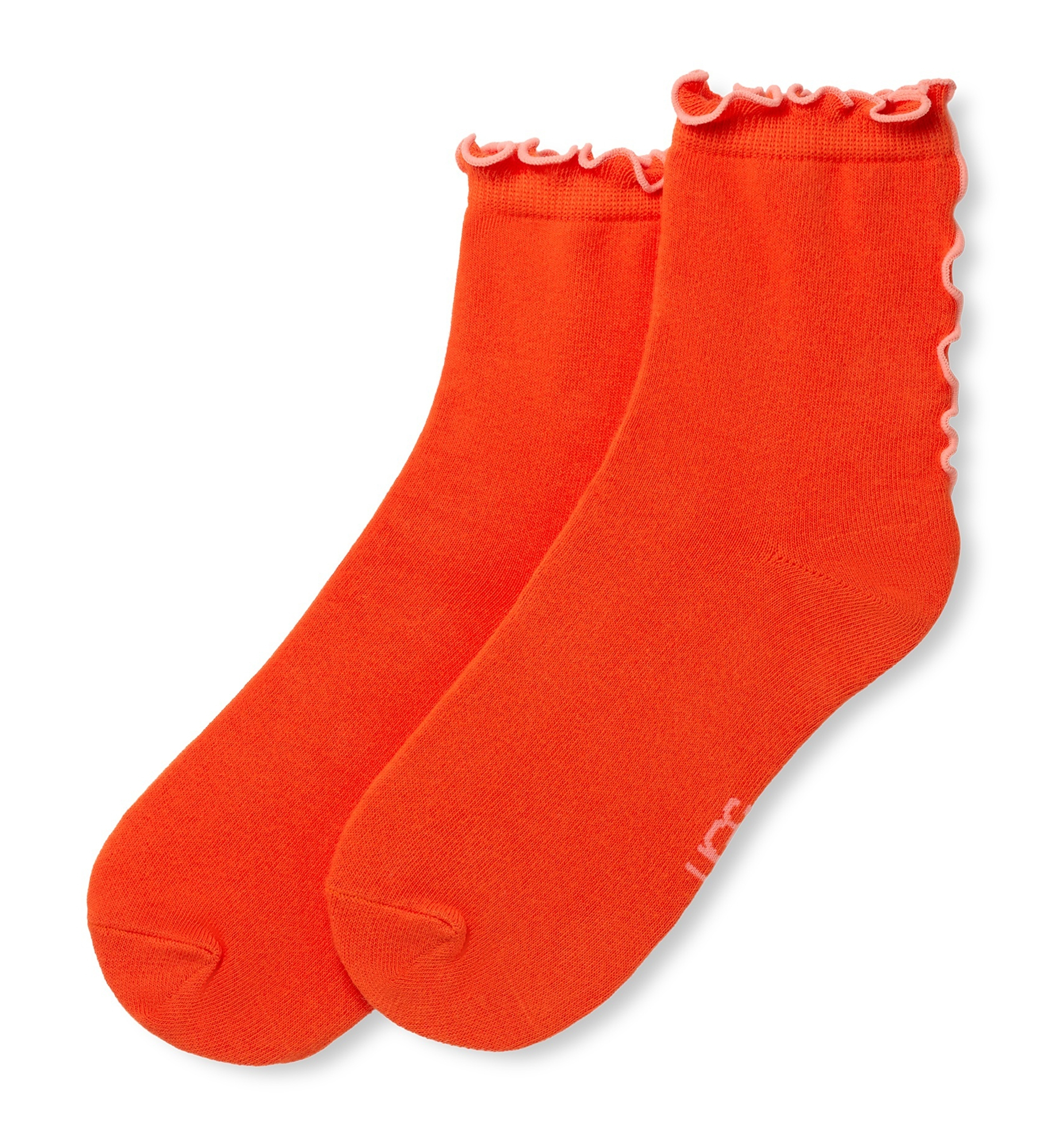 UGG Women's Karsyn Lettuce Edge Quarter Logo Socks - Red