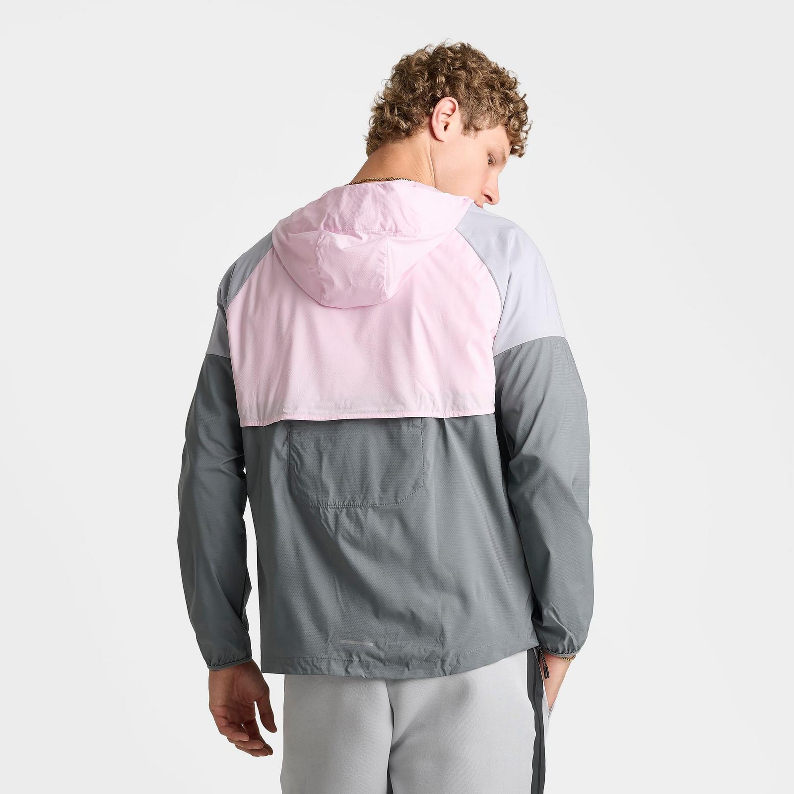 Men's Nike Impossibly Light Windrunner Running Jacket - Smoke Grey/Pink Foam/Wolf Grey