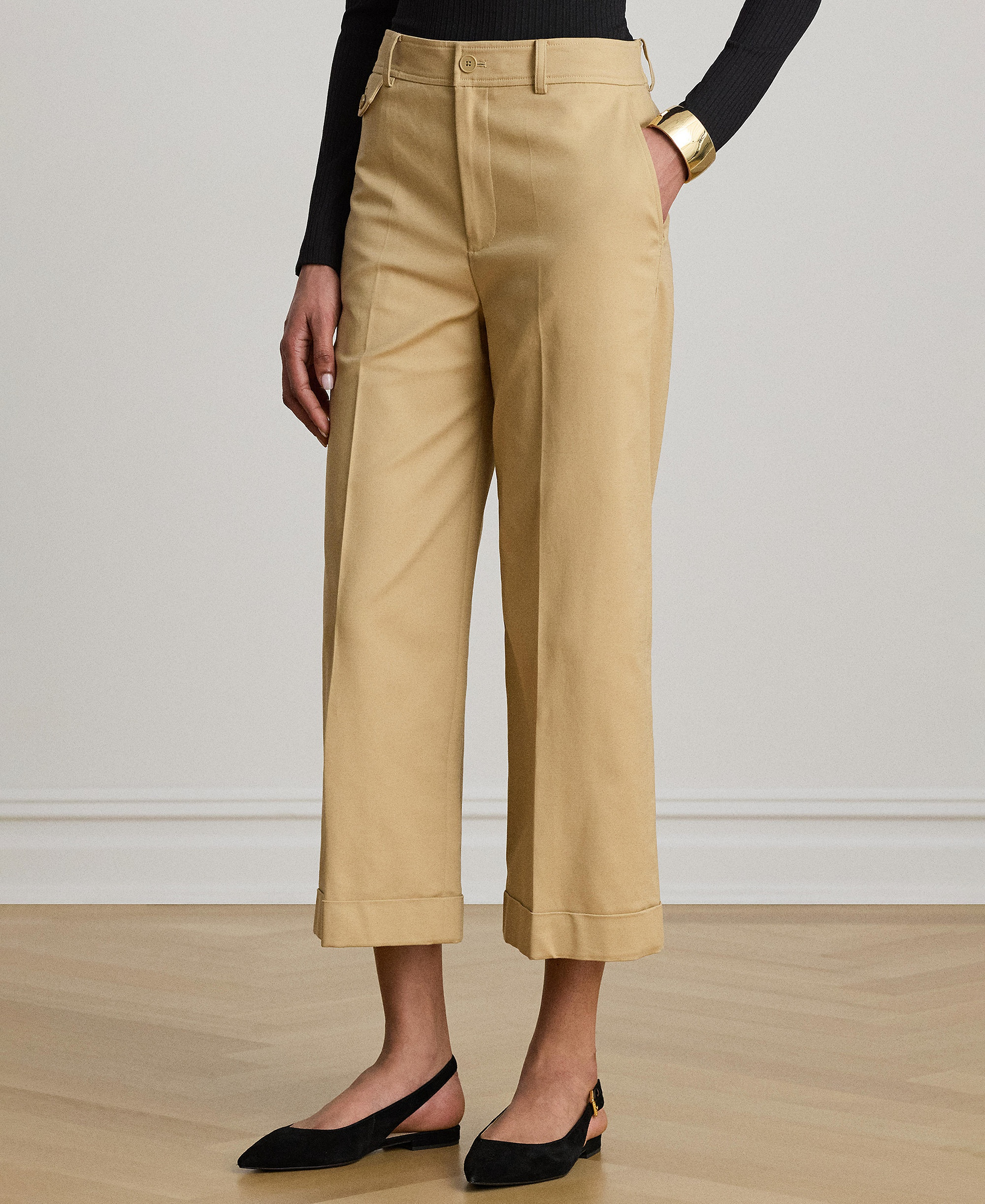 Lauren Ralph Lauren Women's High-Rise Double-Faced Stretch Cropped Pants