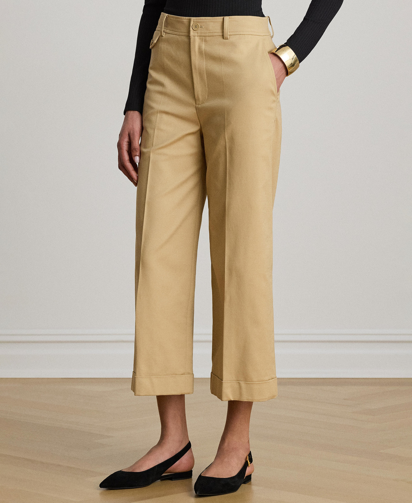 Lauren Ralph Lauren Women's High-Rise Double-Faced Stretch Cropped Pants