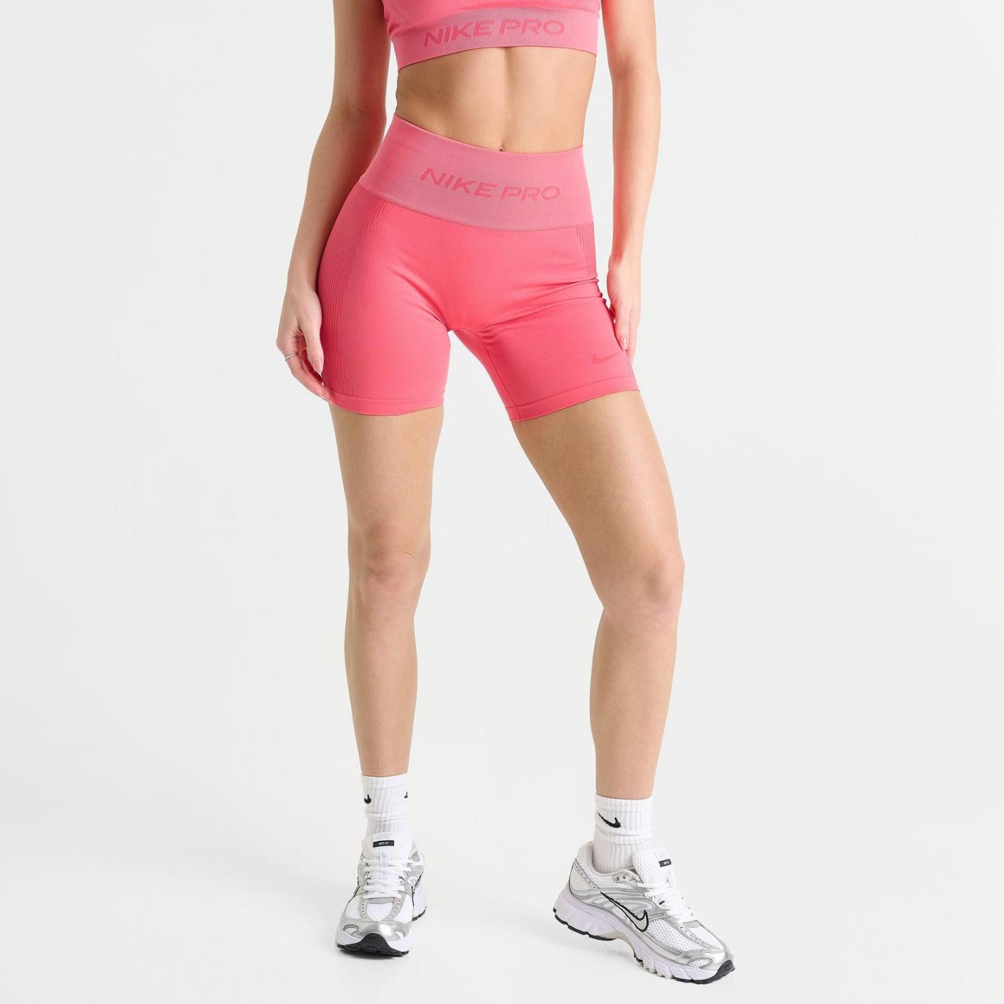 Women's Nike Pro Seamless Dri-FIT High-Waisted 5" Biker Shorts - Sea Coral