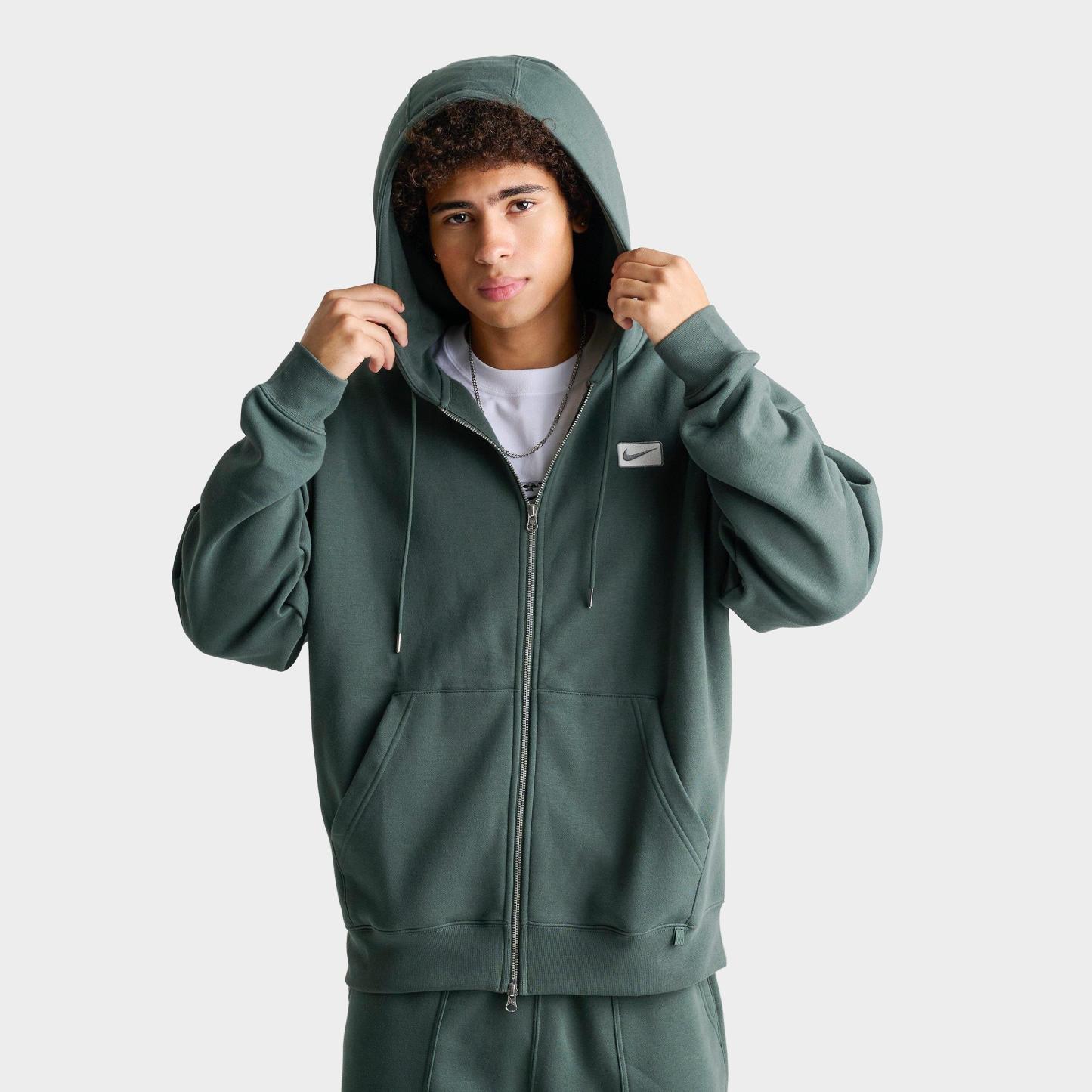 Men's Nithtke Sportswear Swoosh Box Full-Zip Hoodie - Vintage Green