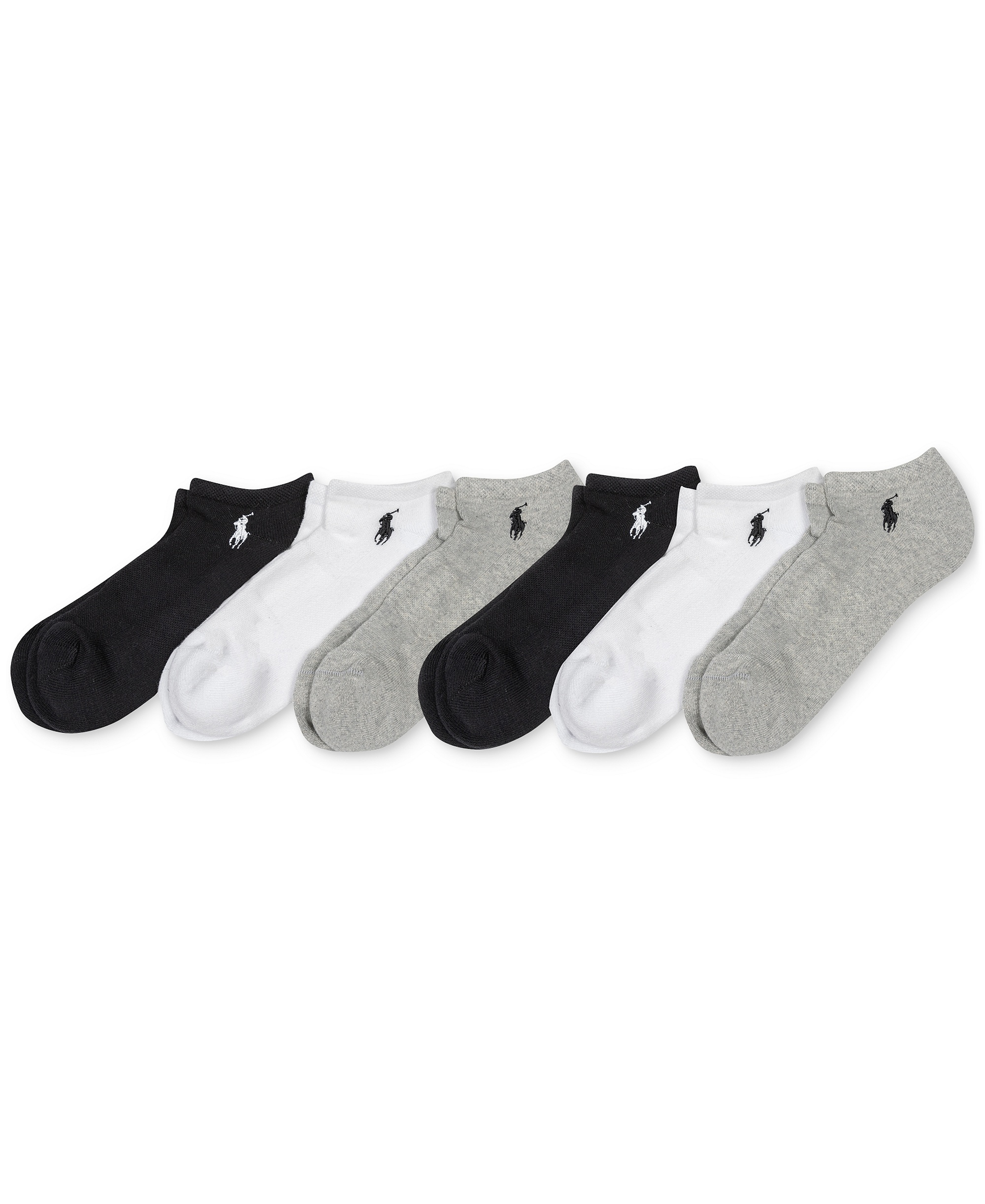 Polo Ralph Lauren Women's 6-Pk. Cushion Low-Cut Socks - Grey Assortment