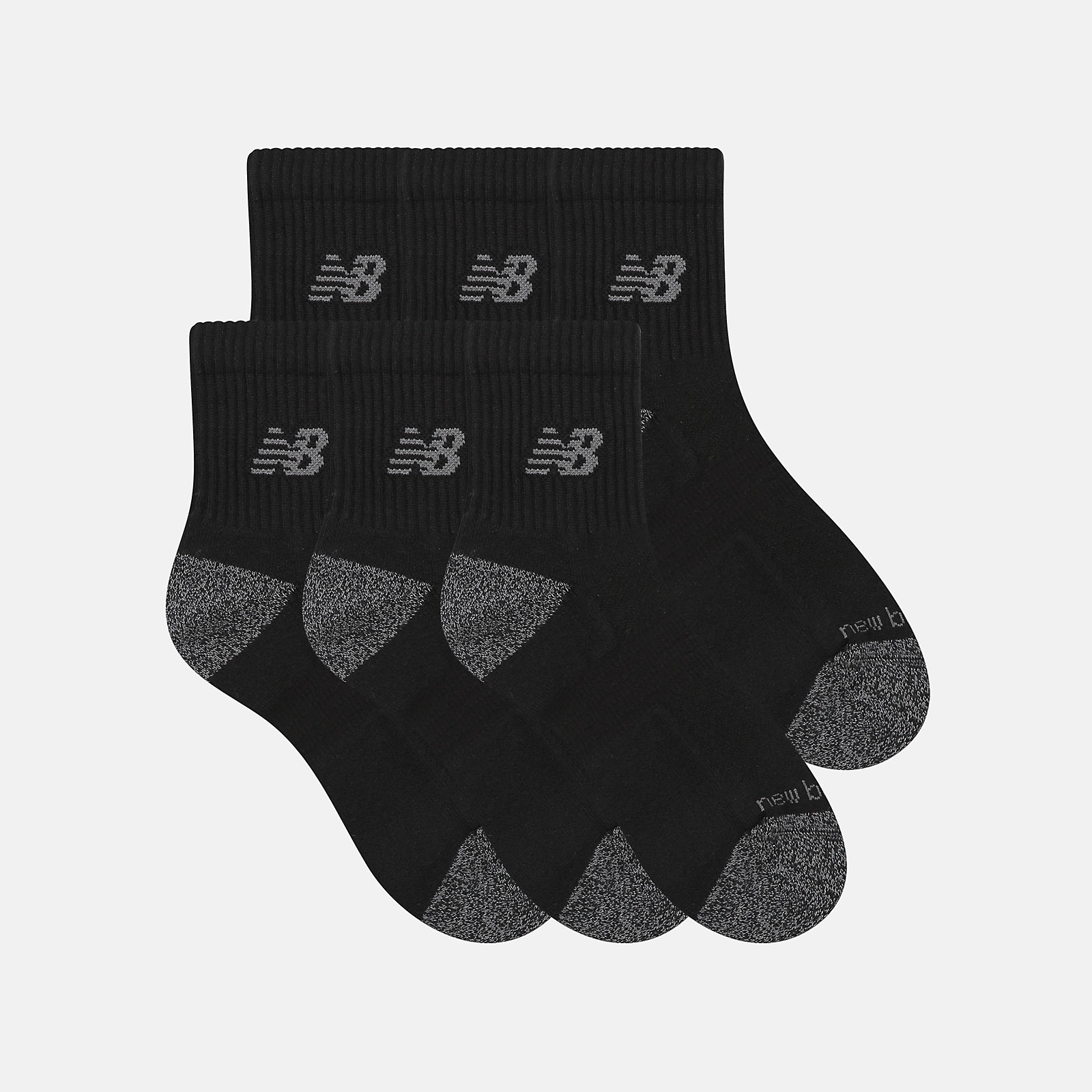 New Balance Active  QTR Socks 6 Pack, LAS65202BK