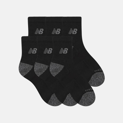 New Balance Active  QTR Socks 6 Pack, LAS65202BK