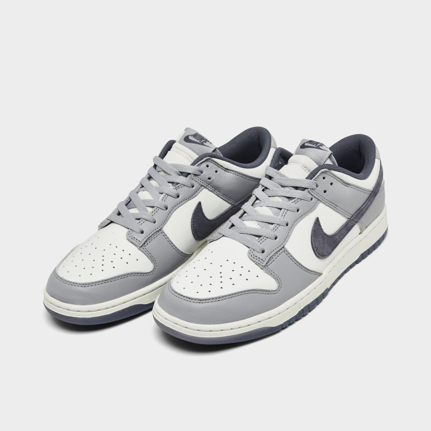 Nithtke Dunk Low Retro Premium SE Corduroy Casual Shoes (Men's Sizing) - White/Light Carbon/Platinum Tint - Both shoes facing left