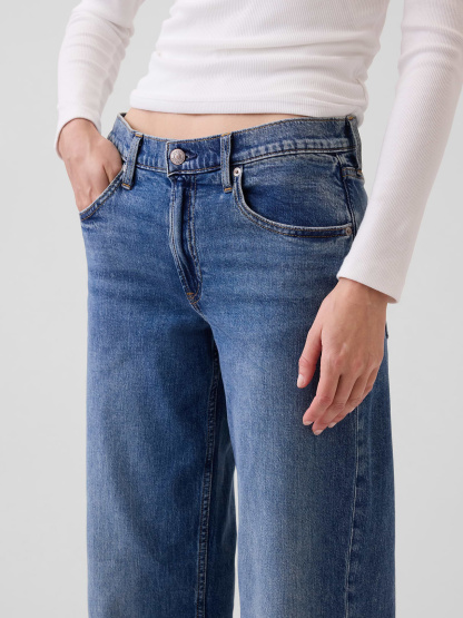 Low Rise Drawcord '90s Loose Jeans - Medium indigo