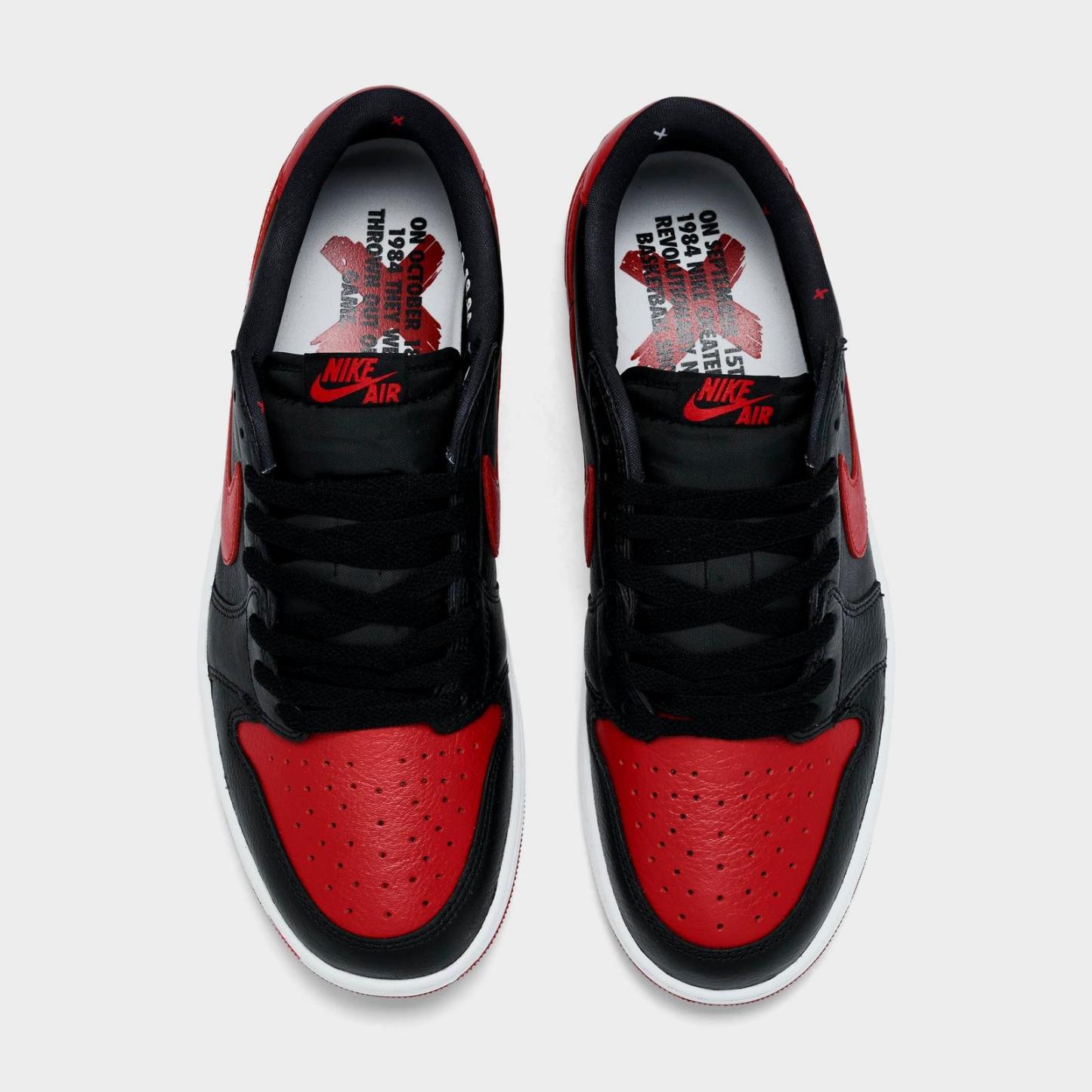 Men's Air Jordan Retro 1 Low OG Casual Shoes - Black/Varsity Red/Summit White - view 5
