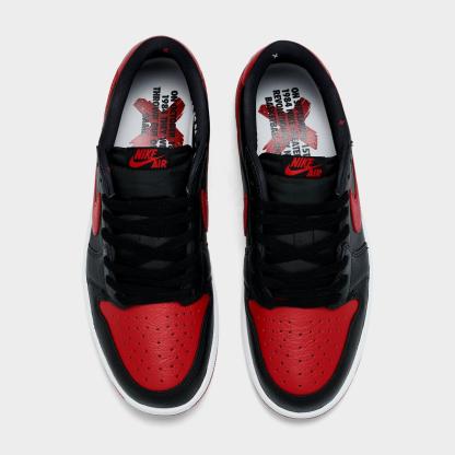 Men's Air Jordan Retro 1 Low OG Casual Shoes - Black/Varsity Red/Summit White - view 5